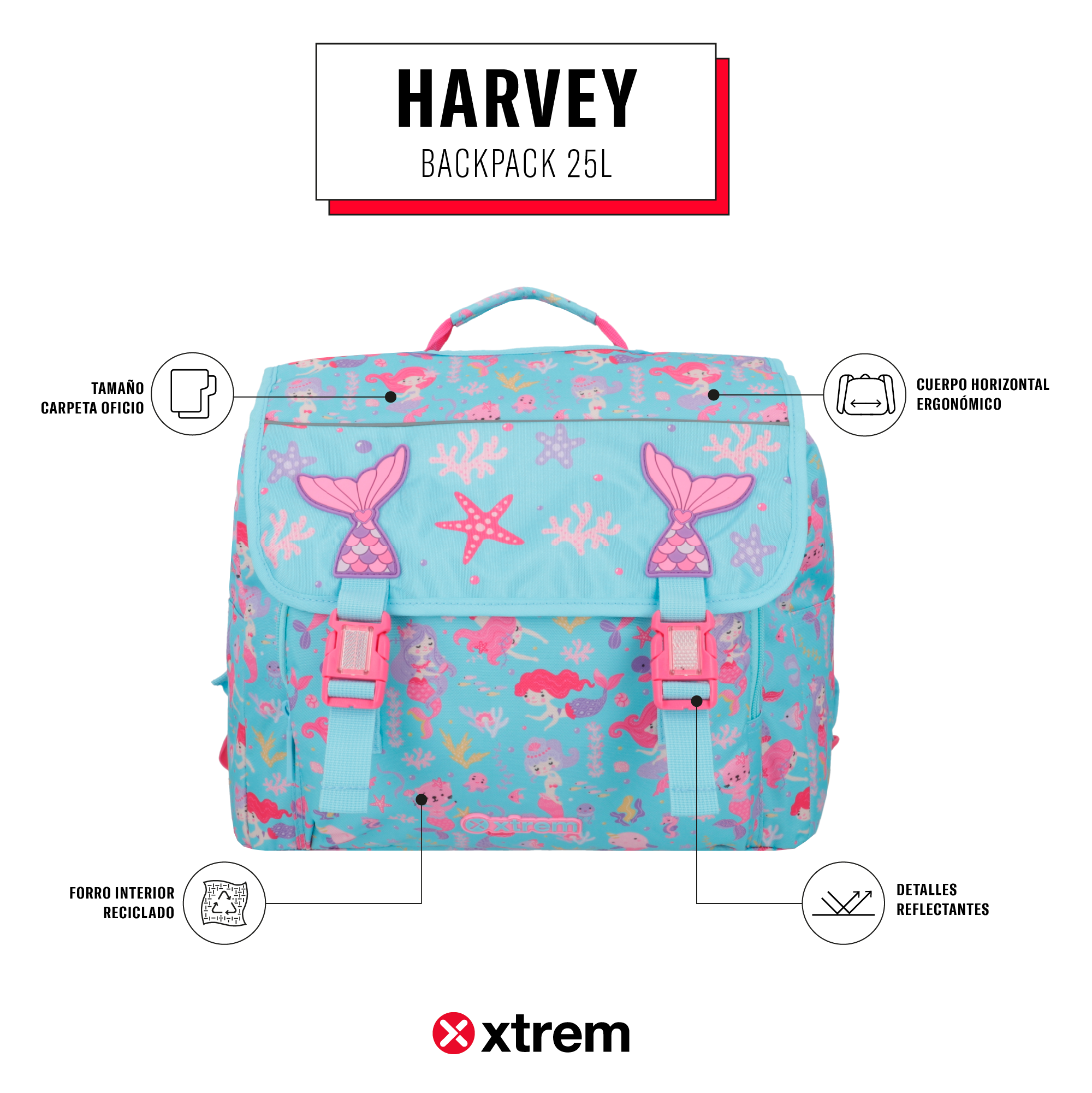 Saxoline Mochila Harvey Rosada