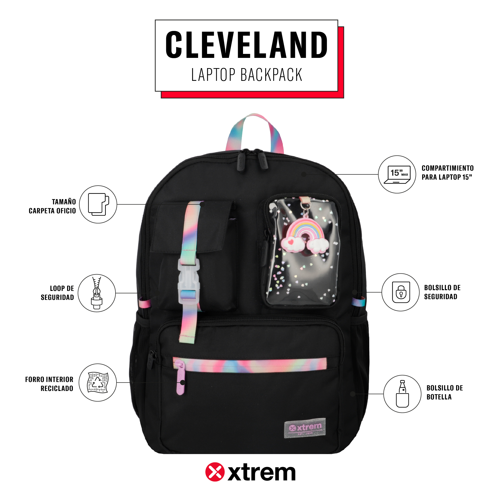 Saxoline Mochila Para Notebook 15" Cleveland Negra