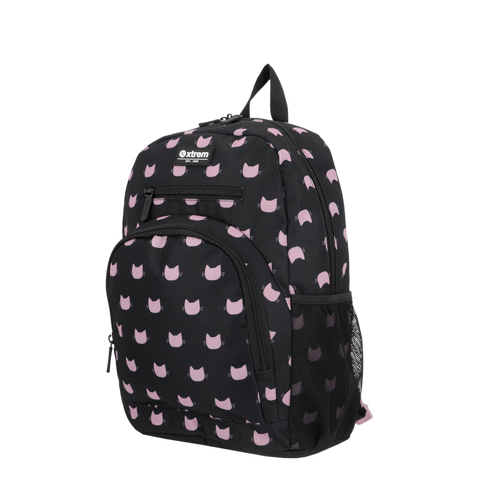 Saxoline Set Mochila + Bolsa + Lonchera + Estuche Multipack Negro Gato