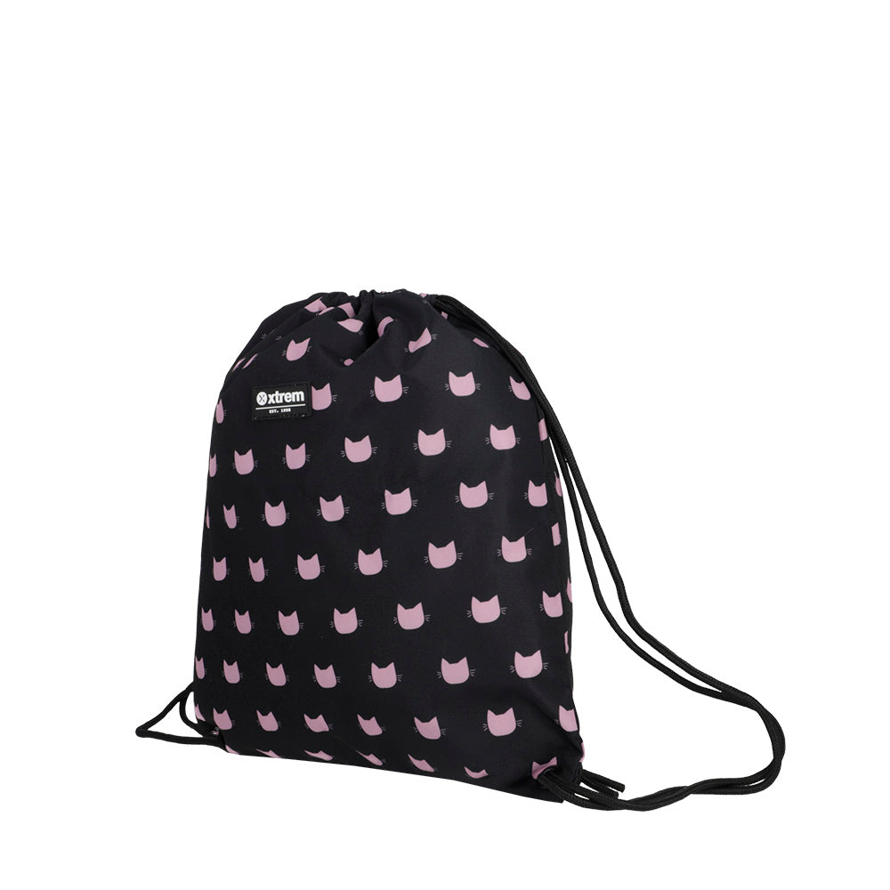 Saxoline Set Mochila + Bolsa + Lonchera + Estuche Multipack Negro Gato