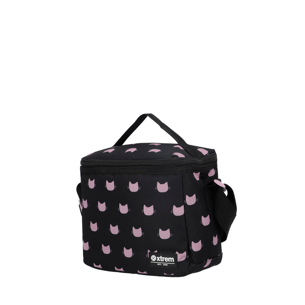 Saxoline Set Mochila + Bolsa + Lonchera + Estuche Multipack Negro Gato