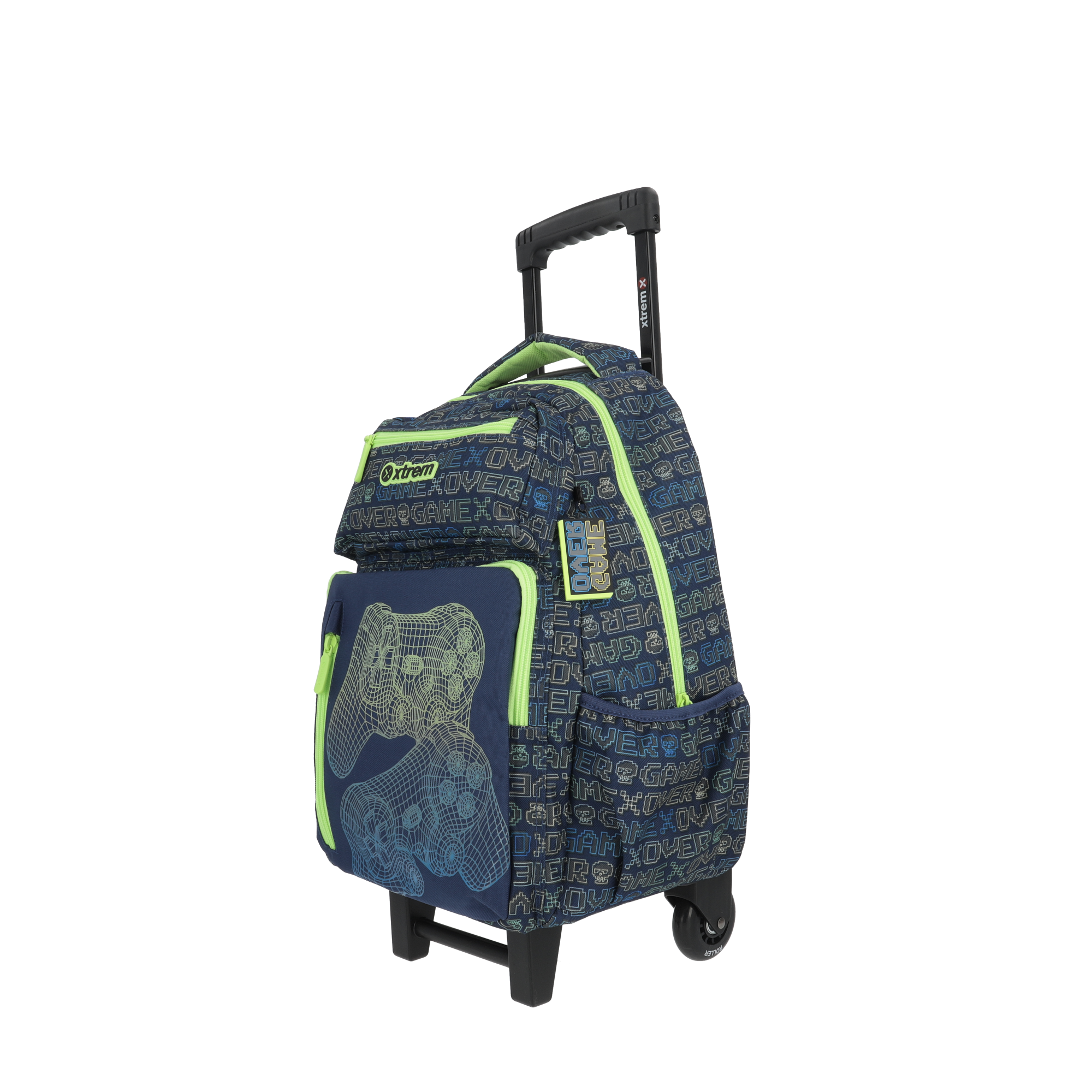 Saxoline Set Mochila Con Ruedas + Lonchera + Estuche New Run Pack Gamer Verde