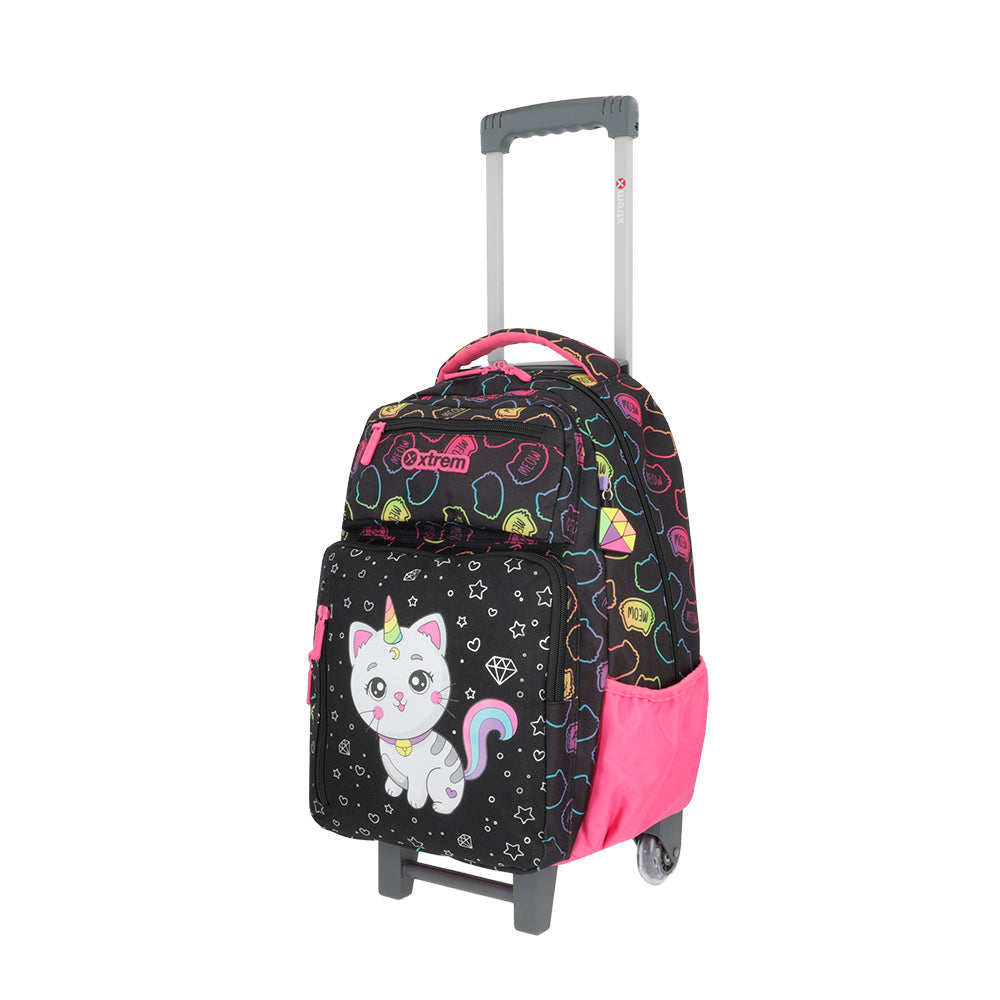 Saxoline Set Mochila + Lonchera + Estuche Run Pack Negro Gato