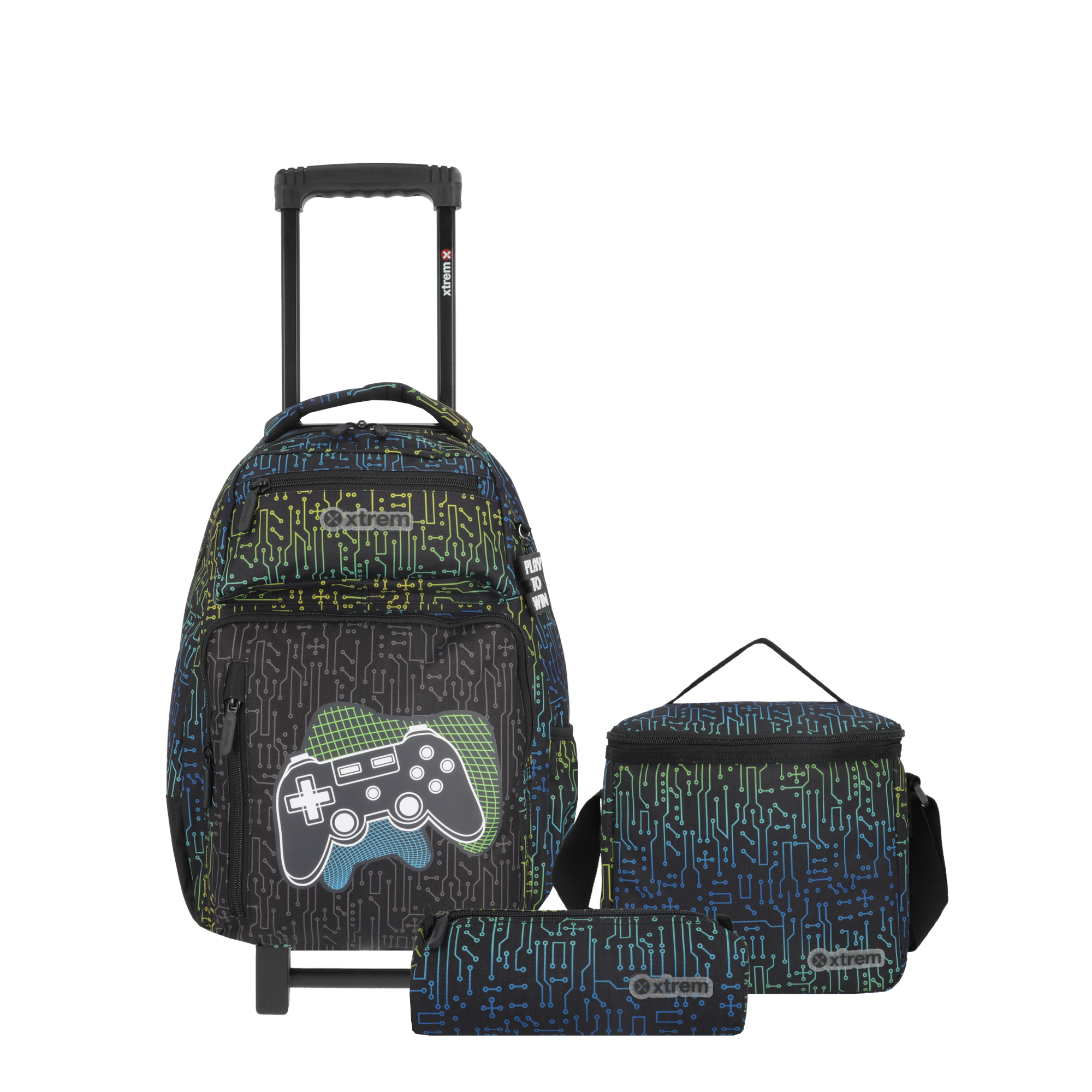 saxoline Set mochila + lonchera + estuche Run Pack negro