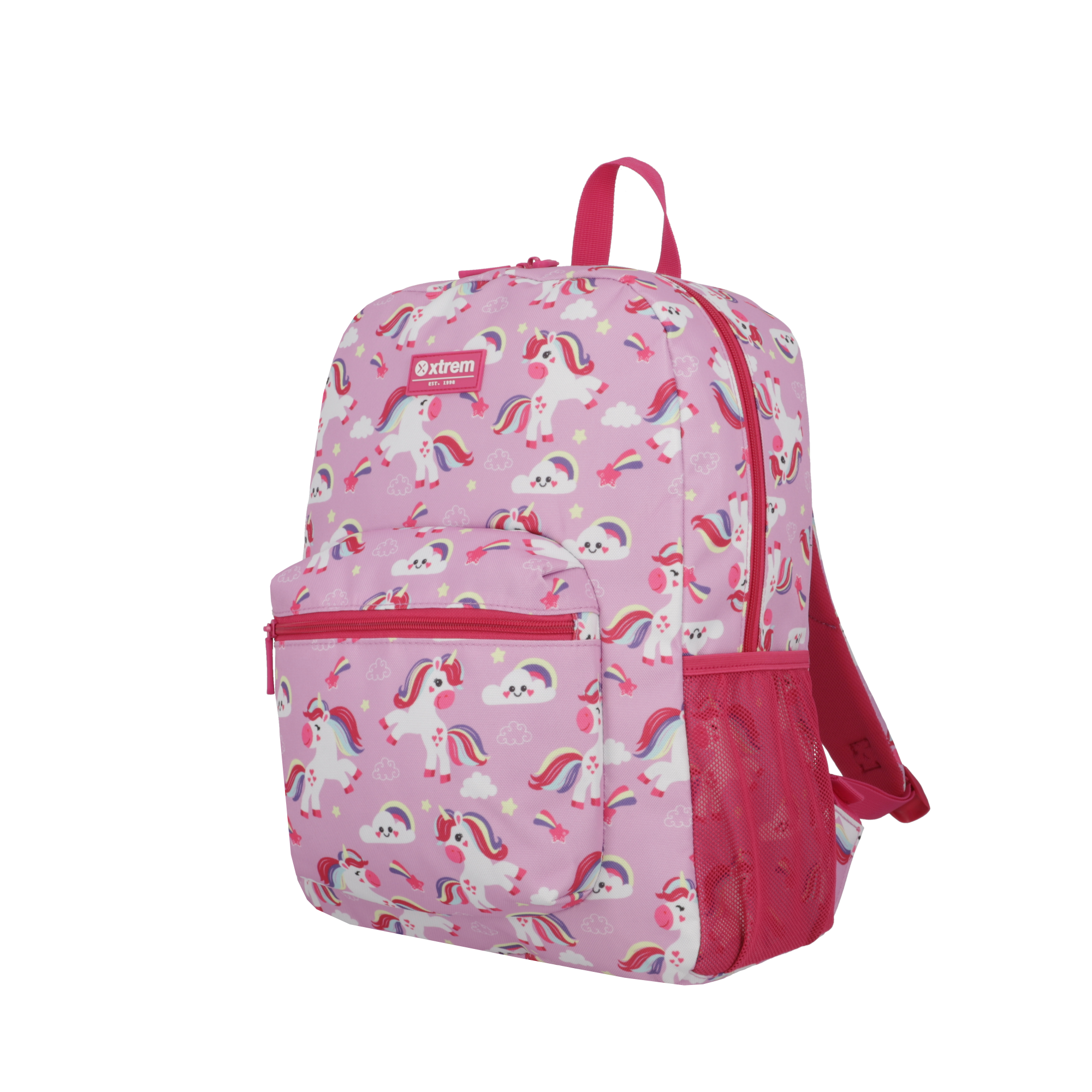 Saxoline Set Mochila + Lonchera + Estuche Triple Pack Morado Unicornios