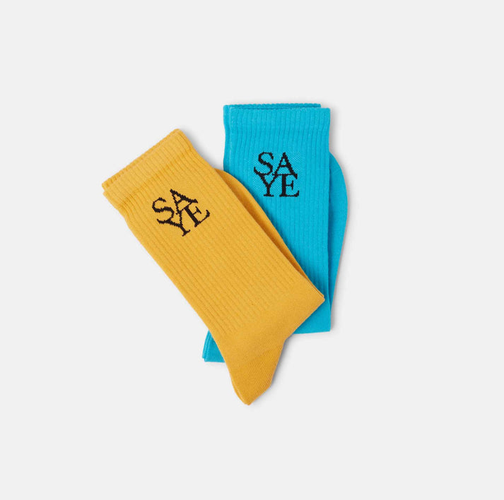 saye Crew Everyday Socks - Blue & Mustard