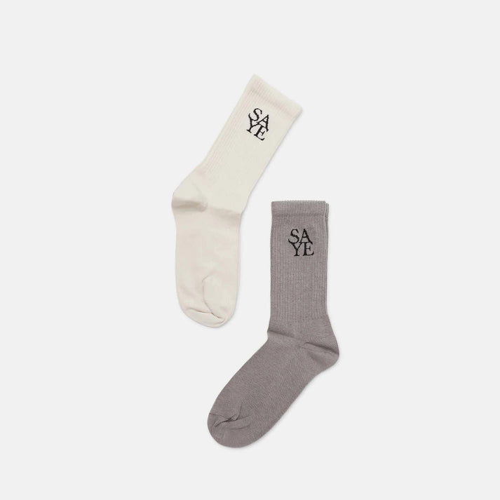 Saye Crew Everyday Socks - Offwhite & Grey