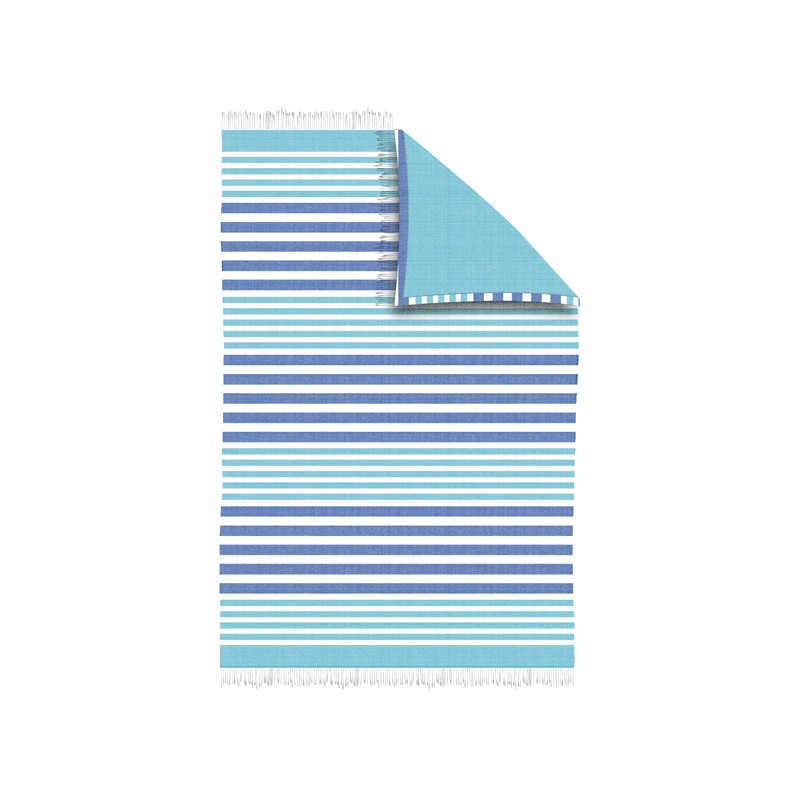 secaneta PAREO-TOALLA 100X150 RAYAS FLECOS JIMAI AZUL