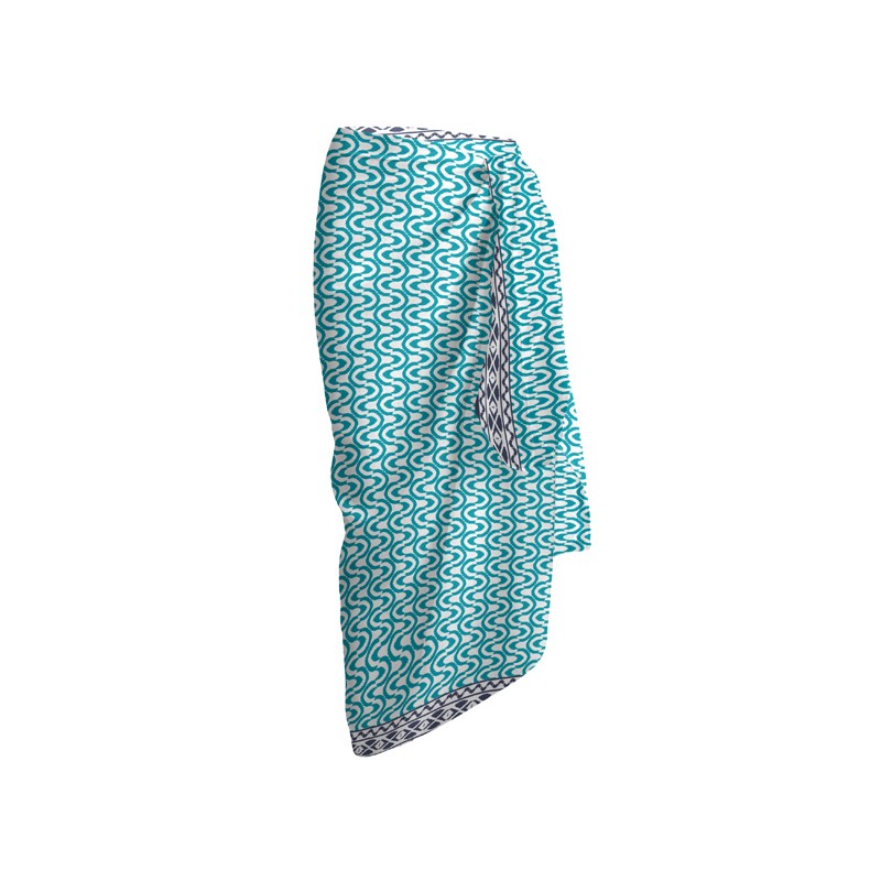 secaneta PAREO VOILE 100X180 100% ALG.ESTAMPADO AMBERLHI TURQUESA