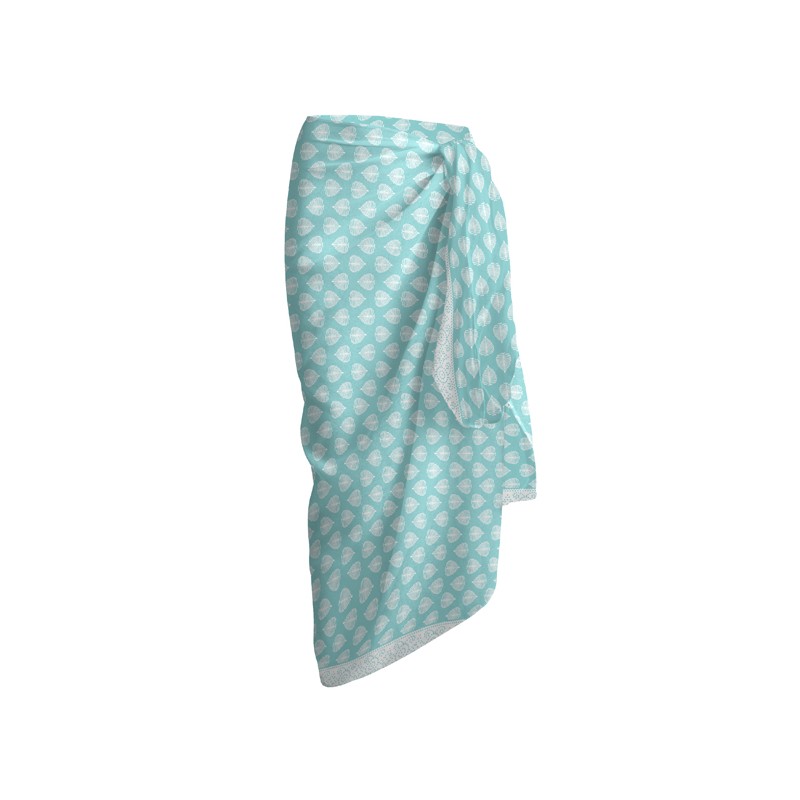 secaneta PAREO VOILE 100X180 100% ALG.ESTAMPADO OMBAI TURQUESA