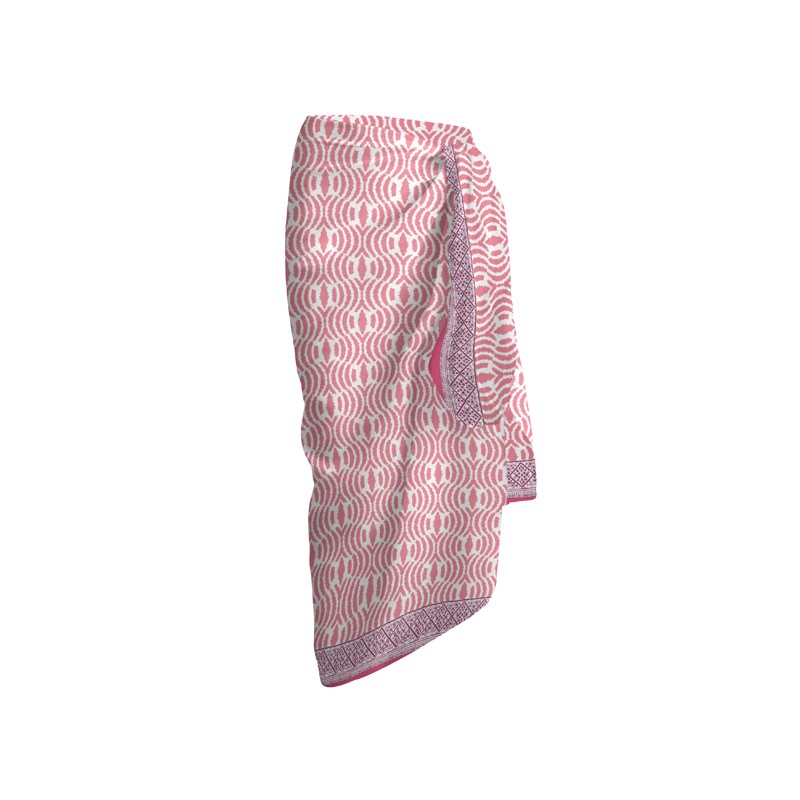 secaneta PAREO VOILE 100X180 100% ALG.ESTAMPADO ORISSA ROSADO