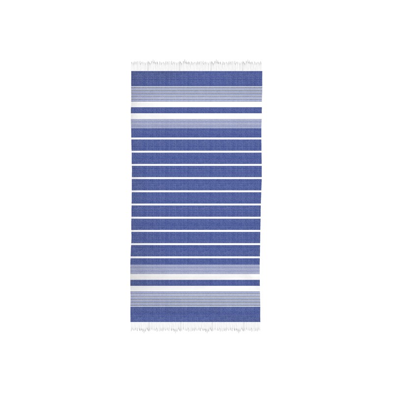secaneta PAREO 100X180 RAYAS FLECOS HANNAM AZULON