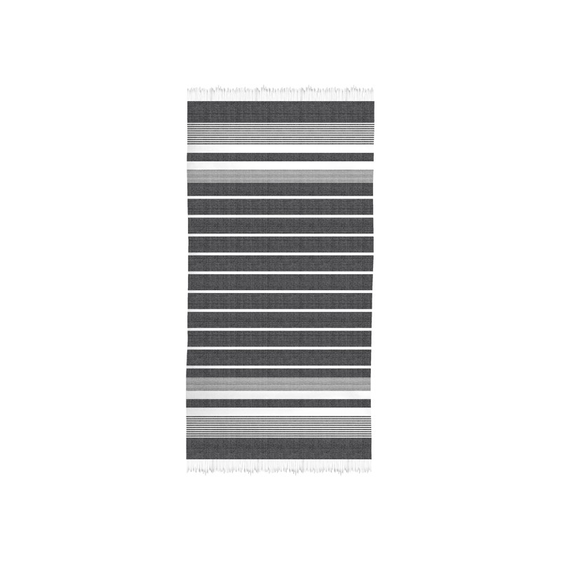 secaneta PAREO 100X180 RAYAS FLECOS HANNAM NEGRO