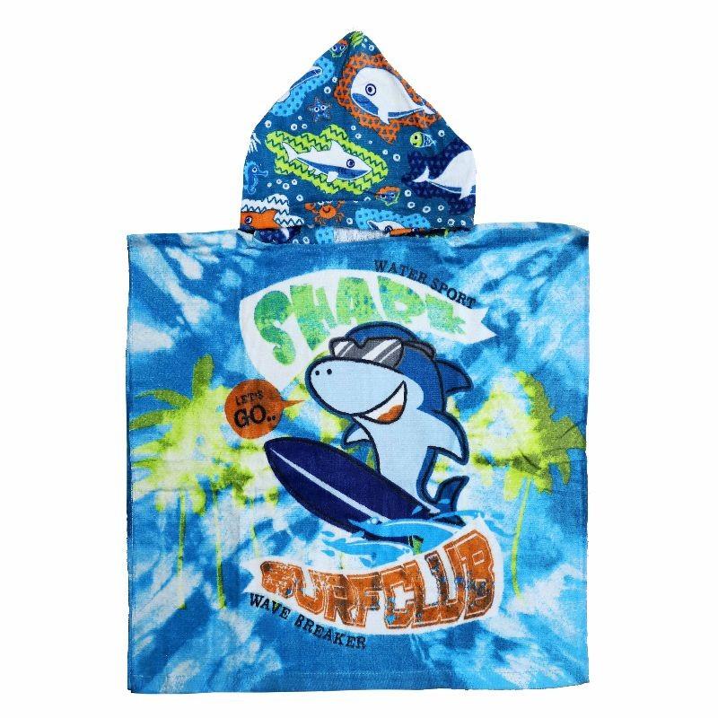 secaneta PONCHO 60X120 ESTAMPADO BABYSHARK
