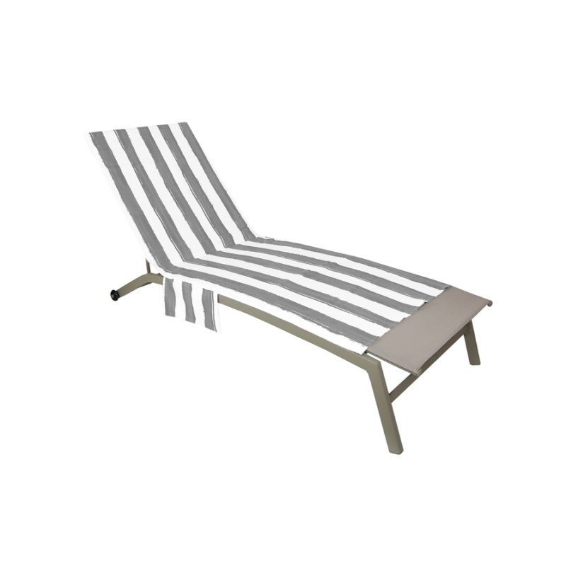 secaneta TOALLA TUMBONA 80X190 CM CON AJUSTES Y BOLSILLOS ESTRIBE GRIS