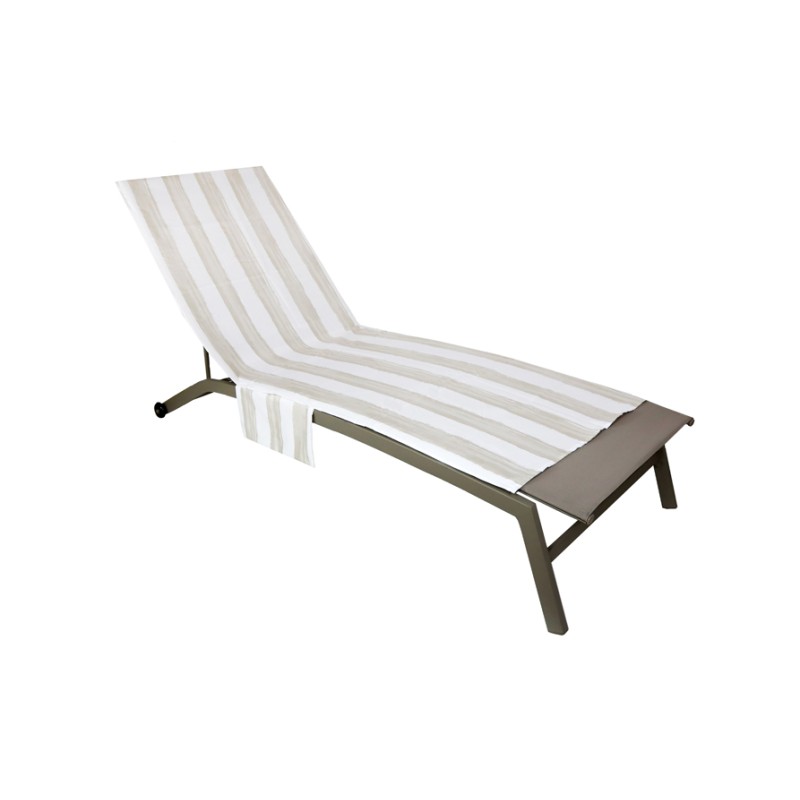 secaneta TOALLA TUMBONA 80X190 CM CON AJUSTES Y BOLSILLOS ESTRIBE ARENA