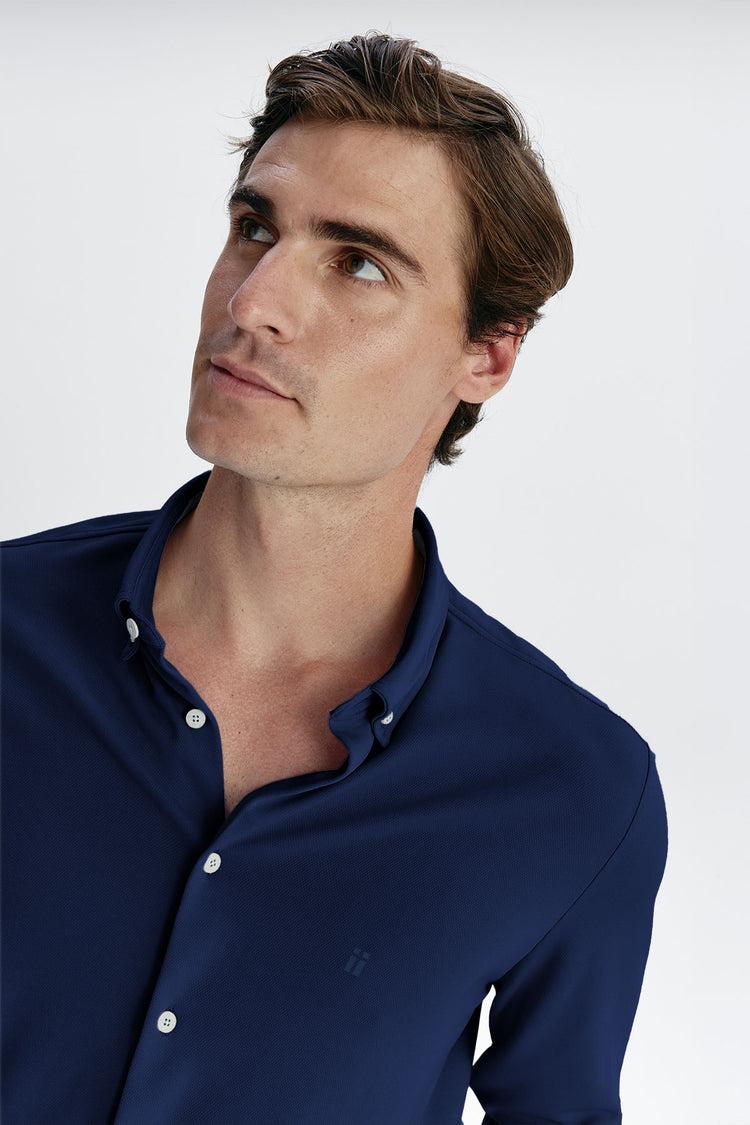 sepiia Camisa Casual Hombre Azul Marino Regular Logo