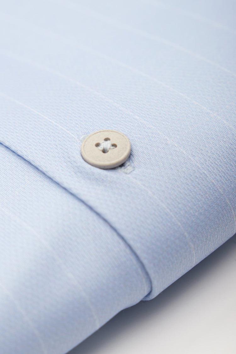 Sepiia Camisa De Vestir Hombre Azul Celeste Rayas Blancas Regular