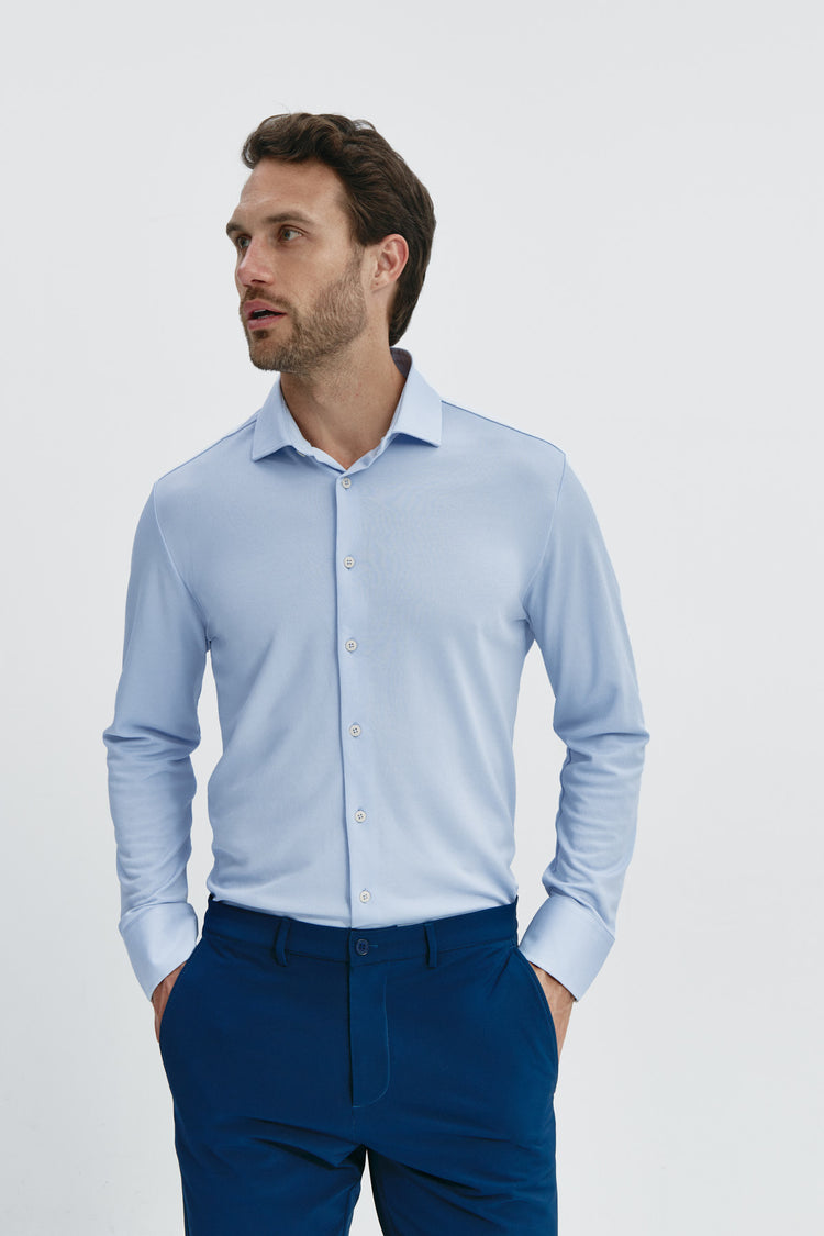 Sepiia Camisa De Vestir Hombre Celeste Claro Regular