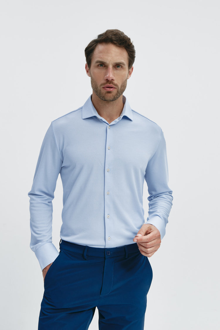 sepiia Camisa de vestir hombre celeste claro regular