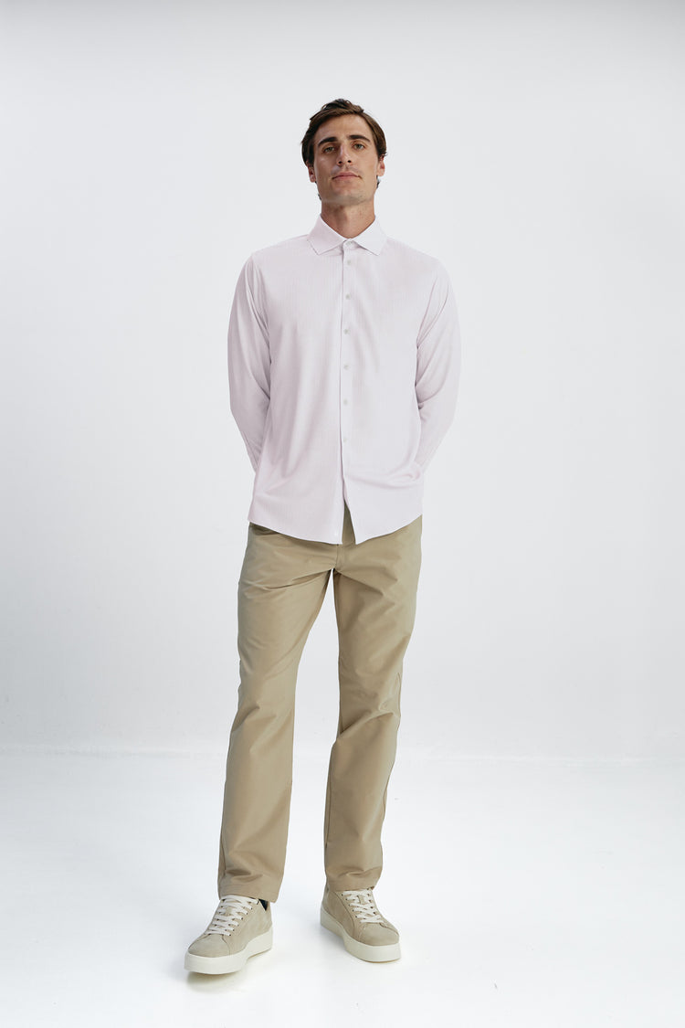 Sepiia Camisa De Vestir Hombre Mil Rayas Rosas Regular