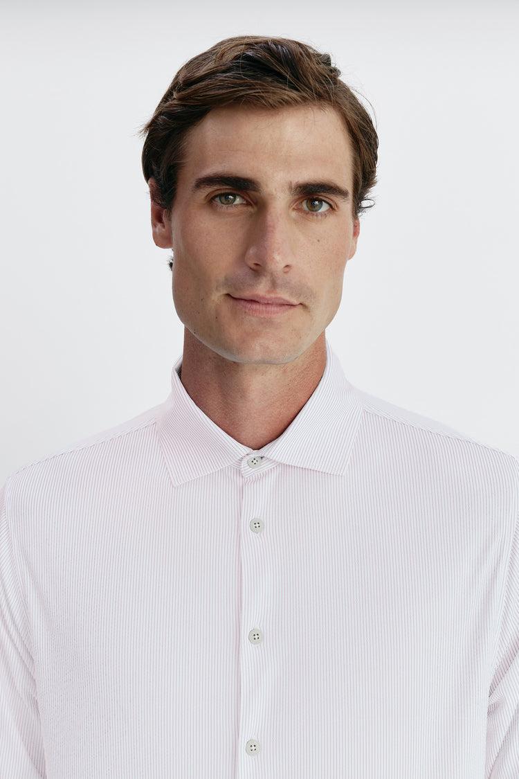 Sepiia Camisa De Vestir Hombre Mil Rayas Rosas Regular