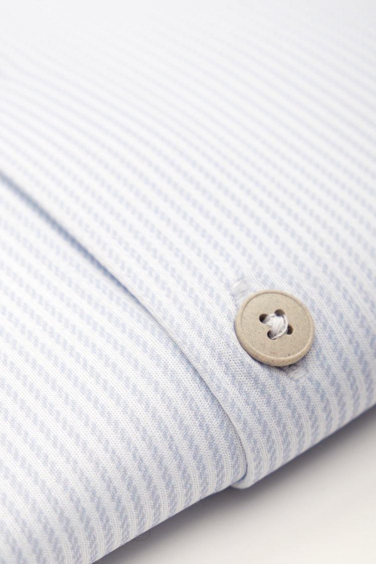 Sepiia Camisa De Vestir Hombre Zig Zag Azul Celeste Regular