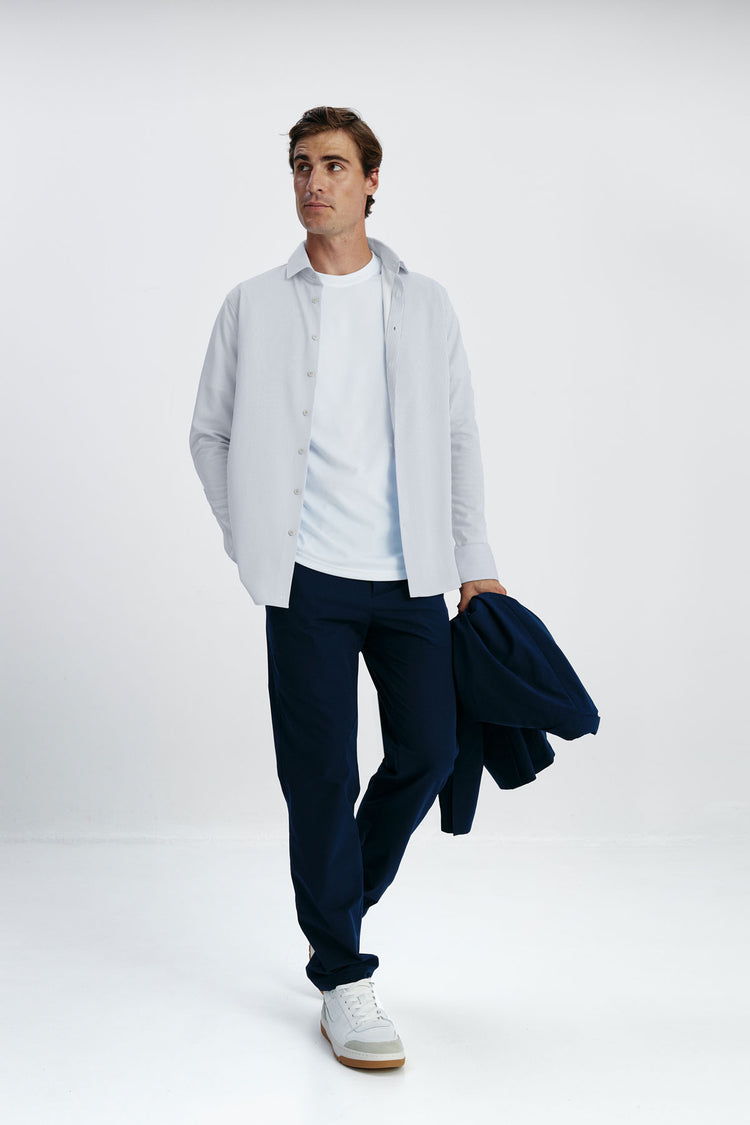 Sepiia Camisa De Vestir Hombre Zig Zag Azul Celeste Regular