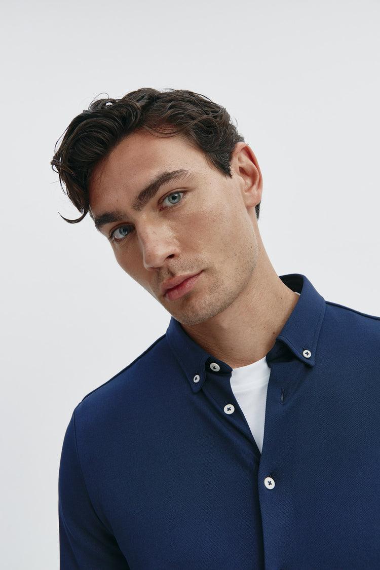 Sepiia Camisa Casual Hombre Azul Zafiro Regular