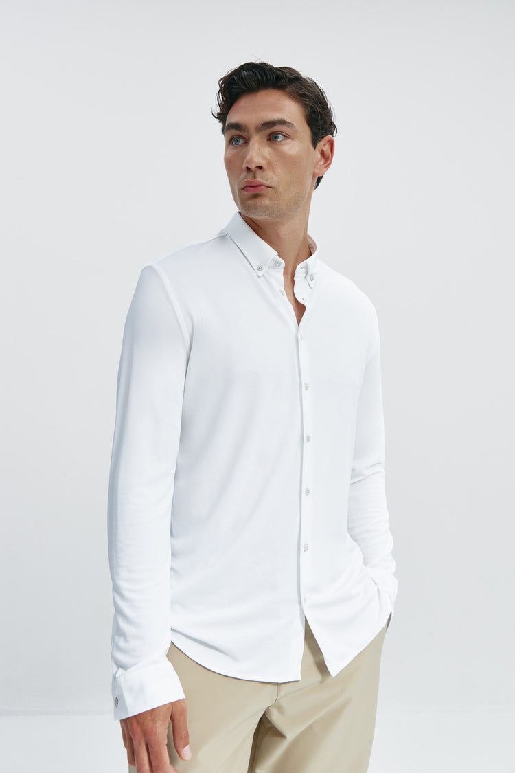 sepiia Camisa casual hombre blanca regular