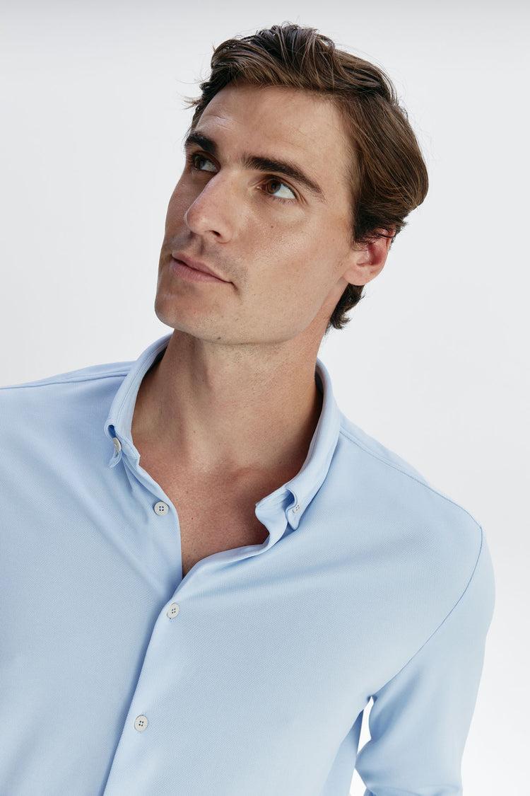 Sepiia Camisa Casual Hombre Celeste Regular