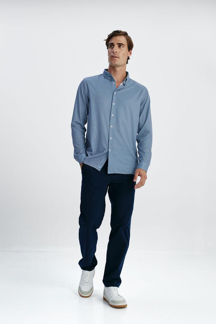 Sepiia Camisa Casual Hombre Vichy Marino Regular