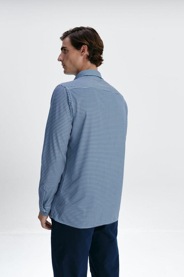 Sepiia Camisa Casual Hombre Vichy Marino Regular