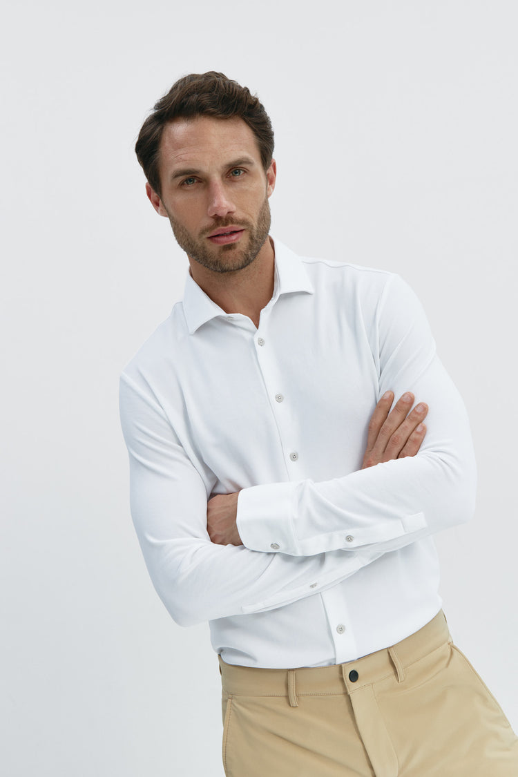 Sepiia Camisa De Vestir Hombre Blanca Regular
