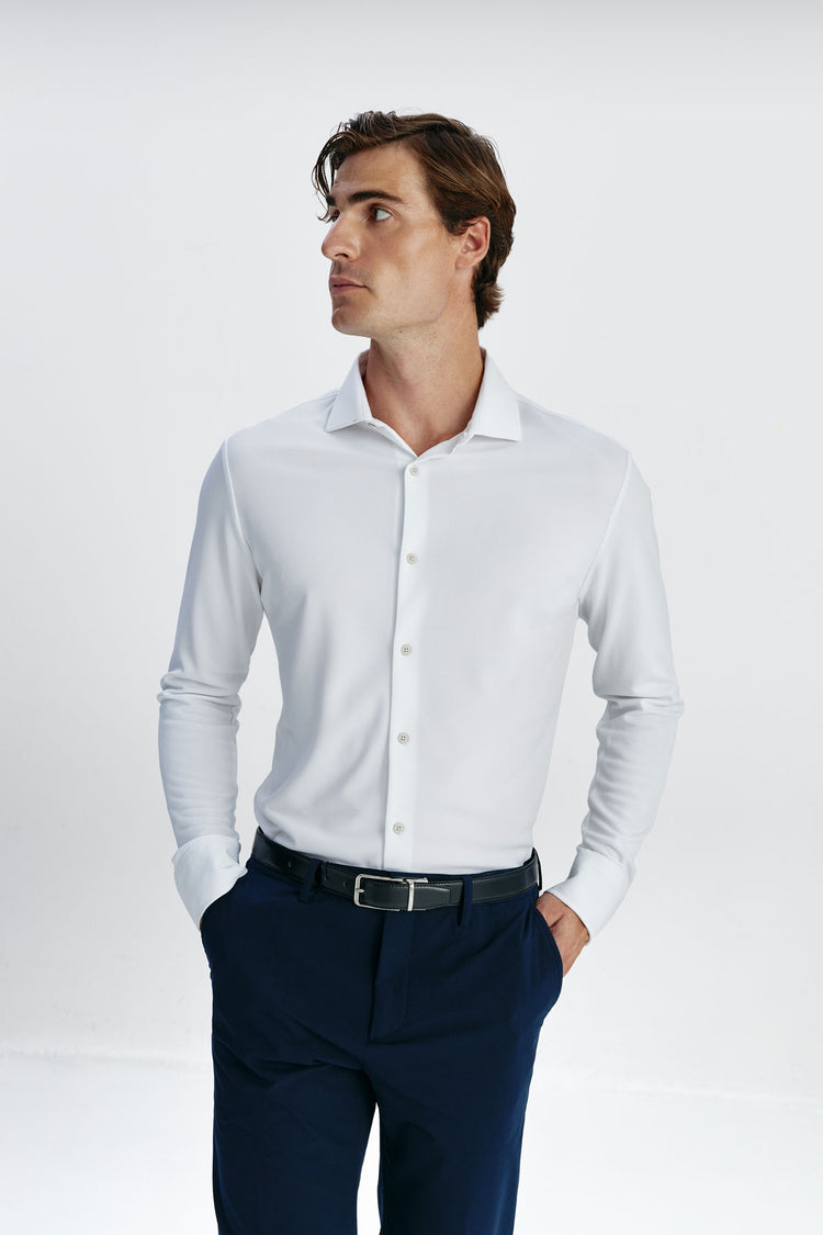 sepiia Camisa de vestir hombre blanca slim