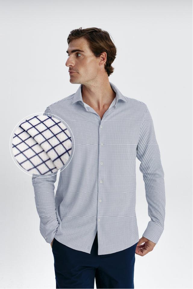 sepiia Camisa de vestir hombre cuadros regular