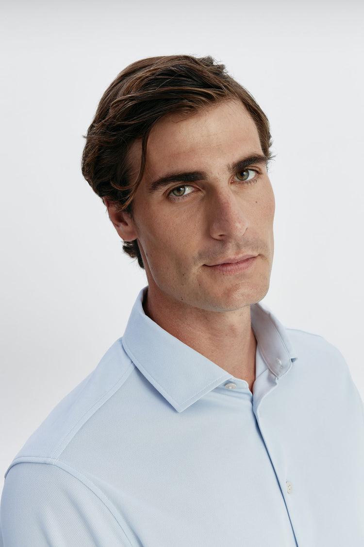 Sepiia Camisa Formal Hombre Azul Celeste Regular