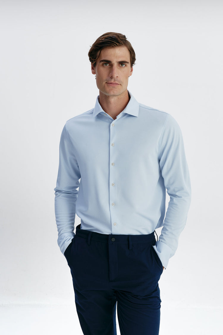 sepiia Camisa formal hombre azul celeste regular