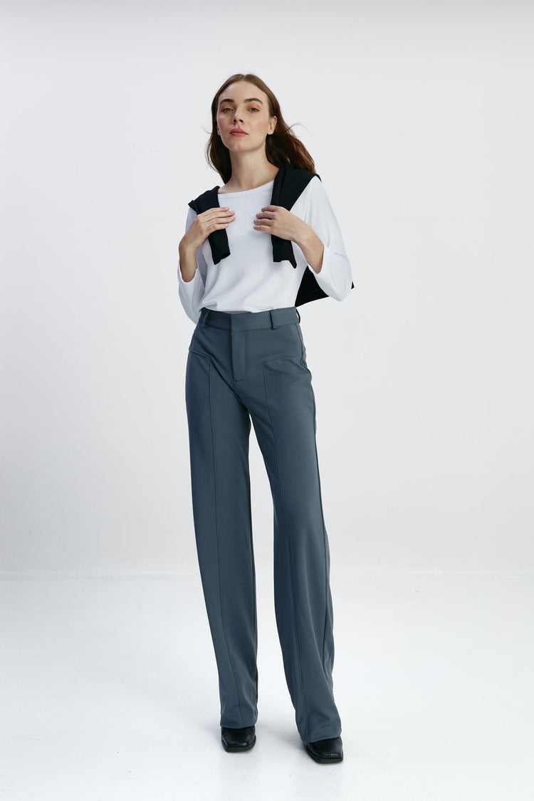 Sepiia Camiseta Mujer Cuello Barco Blanco