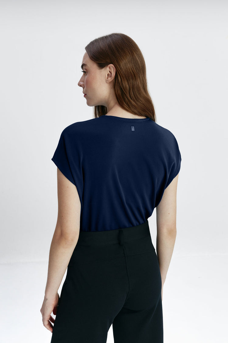 Sepiia Camiseta Mujer Kimono Mujer Marino