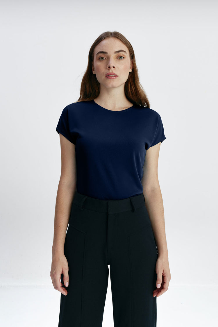 sepiia Camiseta mujer kimono mujer marino