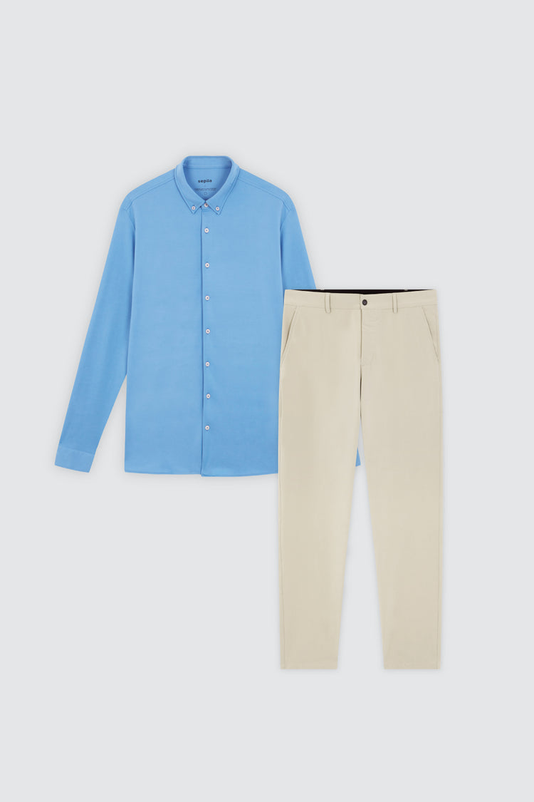 sepiia Pack pantalón + camisa casual