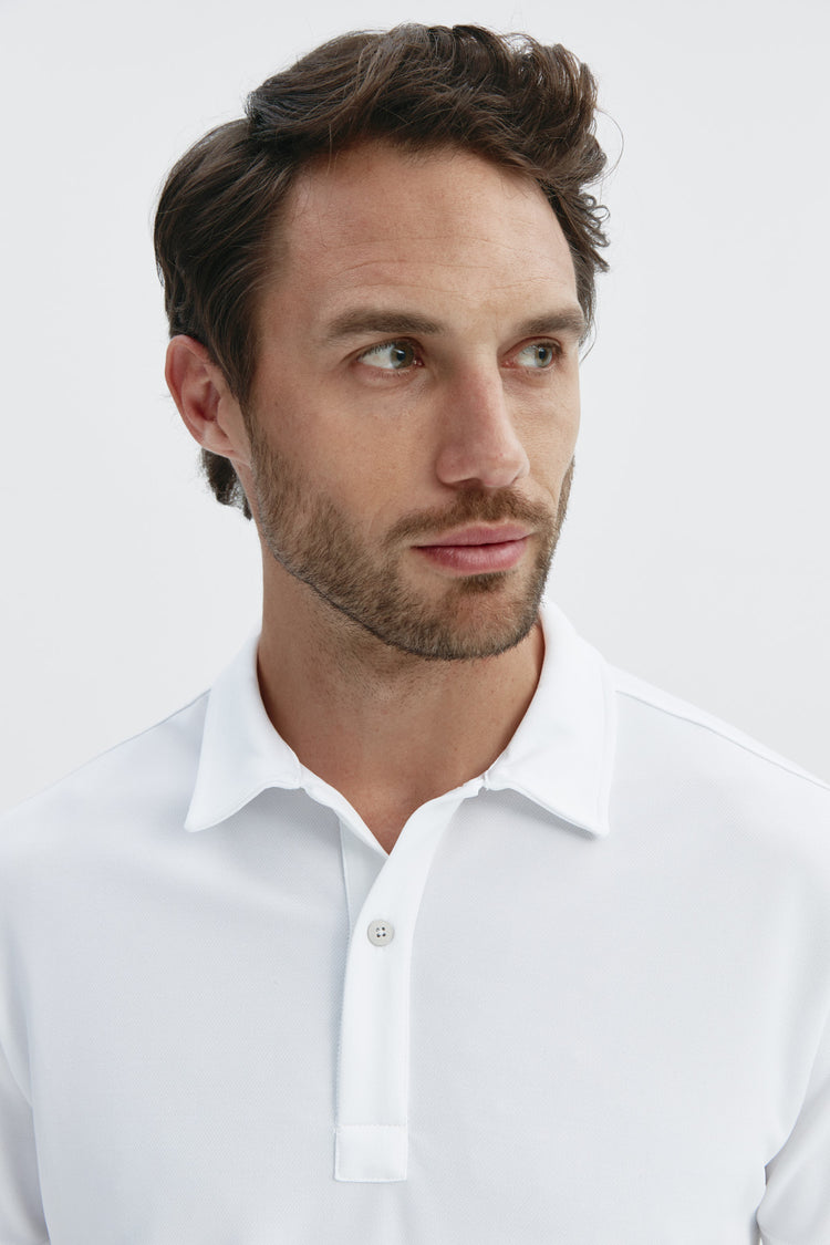 Sepiia Polo Hombre Manga Corta Blanco