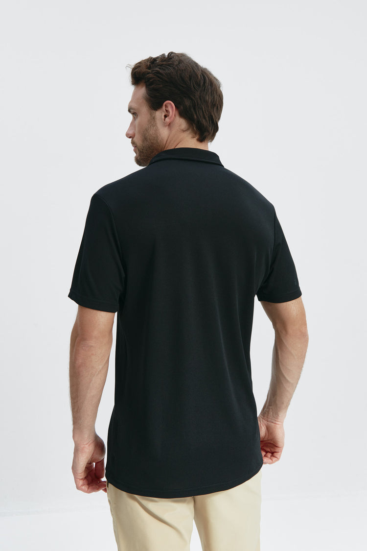 Sepiia Polo Hombre Manga Corta Negro