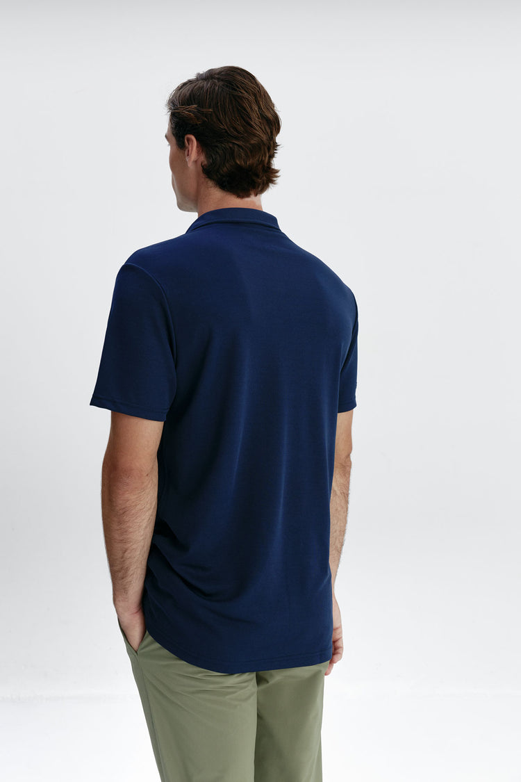 Sepiia Polo Manga Corta De Hombre Azul Marino