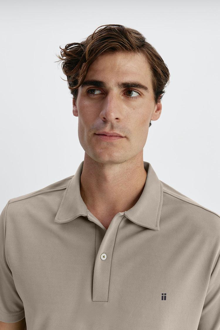 Sepiia Polo Manga Corta Hombre Beige
