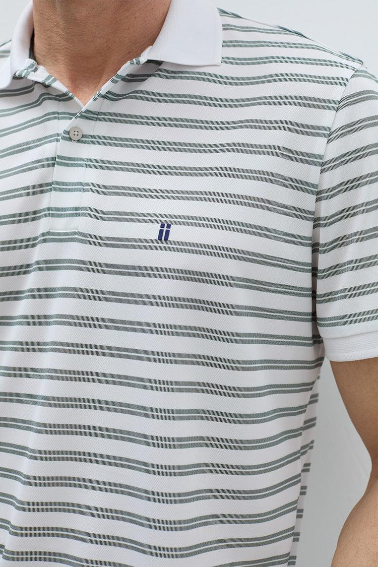 Sepiia Polo Manga Corta Hombre Rayas Verdes