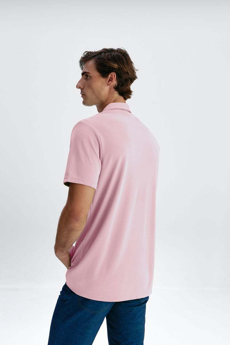 Sepiia Polo Manga Corta Hombre Rosa