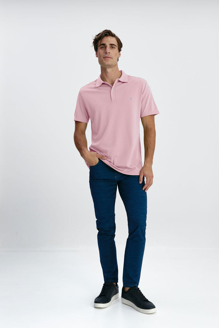 Sepiia Polo Manga Corta Hombre Rosa