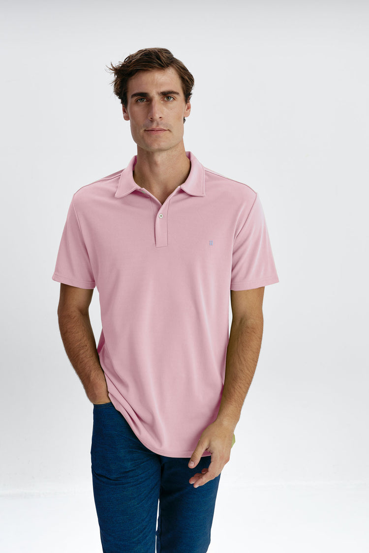 sepiia Polo manga corta hombre rosa